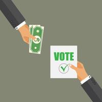 Buying vote corruption concept vector