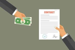 Business man paying for contract vector