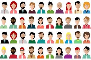 conjunto de avatar de personas coloridas vector