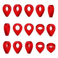 Map pointer pins set vector