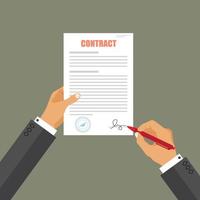 Business man signing contract vector