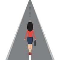 mujer de negocios en el camino vector