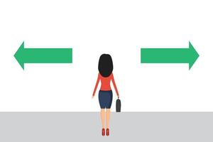Business woman making a choice vector