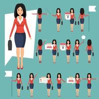 Set of businesswomans in different positions vector