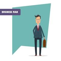 Business man character with briefcase vector