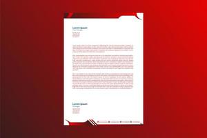 Red Header Letterhead Template vector