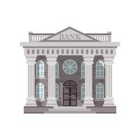 Bank Building on White vector