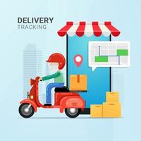 Tracking delivery order on mobile device vector