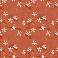 Flowering coffee branch in seamless pattern vector