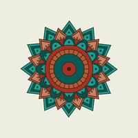 Orange and Green Mandala with Layered Points