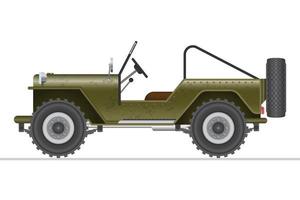 Military Off-Road Car on White  vector