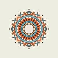 Blue and Orange Mandala with Hole in the Center vector