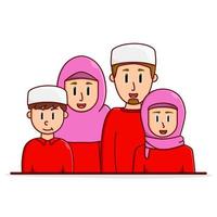 feliz familia musulmana vector