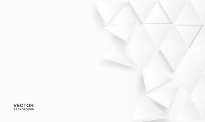 Abstract polygon horizontal triangle paper white background