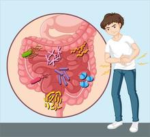 Man having food poisoning vector