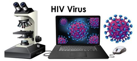 HIV Virus disease elements vector