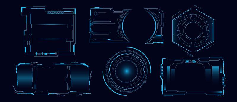 Set of futuristic hi tech hud interface 