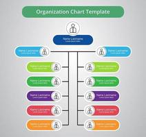 Organization Chart with Colorful Labels vector