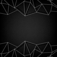 White polygon borders on dark striped pattern vector