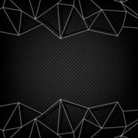 White polygon borders on dark striped pattern vector