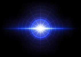 círculo de explosión de luz azul y blanca vector