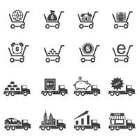 iconos de negocios y comercio vector