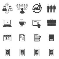 conjunto de iconos de negocios y oficinas vector