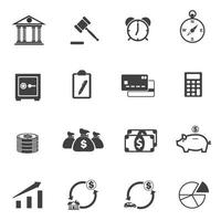 conjunto de iconos de finanzas e inversiones vector