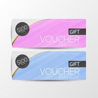 tarjetas de regalo con color azul rosado vector