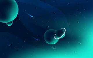 Bright space and planets design vector