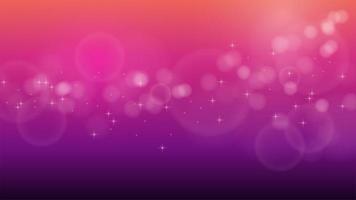 Purple and pink gradient with bokeh and stars vector