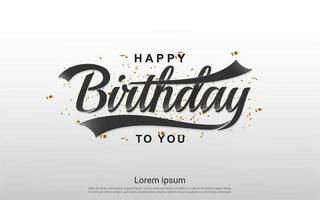 Happy birthday to you letters on gray banner vector