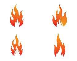 Fire orange red flame set vector
