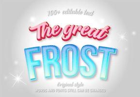 Great frost blue and pink editable text  vector