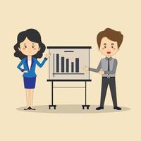 Businessman and Businesswoman Doing Presentation  vector