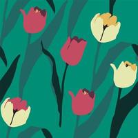 Artistic seamless pattern with abstract tulips. Modern design vector