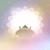 Eid Al Adha background with mosque silhouette vector