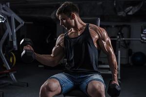 Bodybuilder in the gym photo