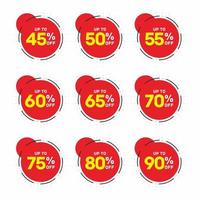 Discount Red Sticker Collection  vector