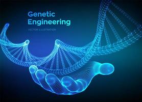 secuencia de código de ADN en mano