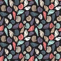 Pattern with seashells vector