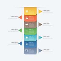 7 data step infographics timeline vector