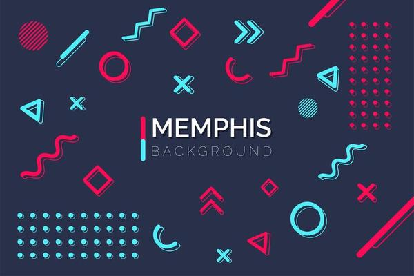 Geometric memphis shape elements 