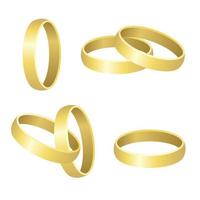 anillo de bodas en blanco vector