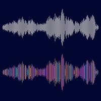 Sound Waves Set Multicolor vector