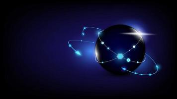 Sci-fi network globe design vector