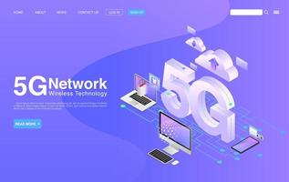 5G Network Wireless Technology Concept vector