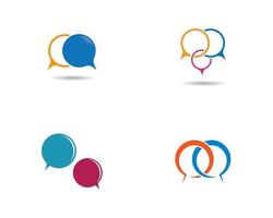 Colored speech bubble logo set vector