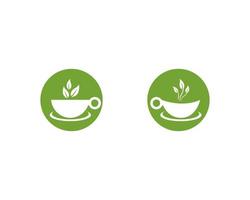 Green tea logo set  vector