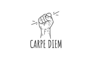 Carpe diem motivational icon vector